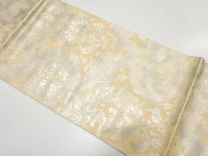 華紋に向かい鳥模様織り出し　袋帯
